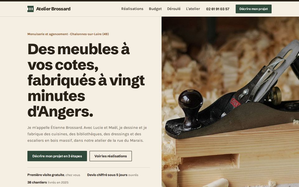 Aperçu du site Atelier Brossard